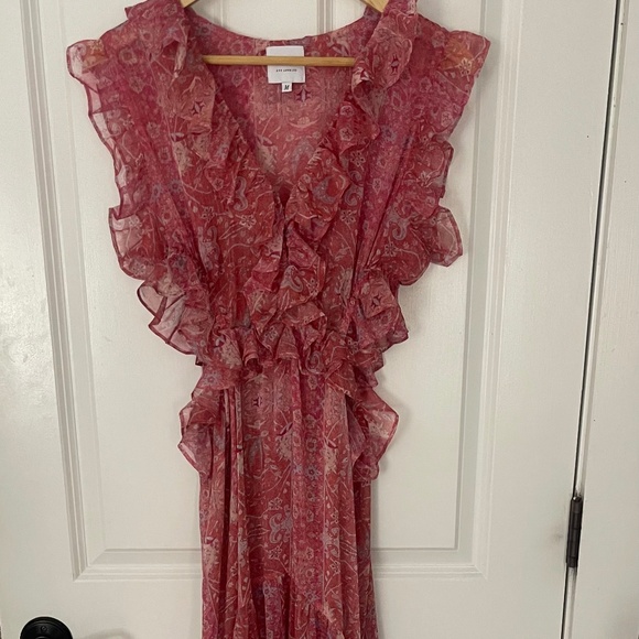 MISA Los Angeles Ruffled Maxi Dress – Red/Pink Paisley – Size M - Picture 5 of 7